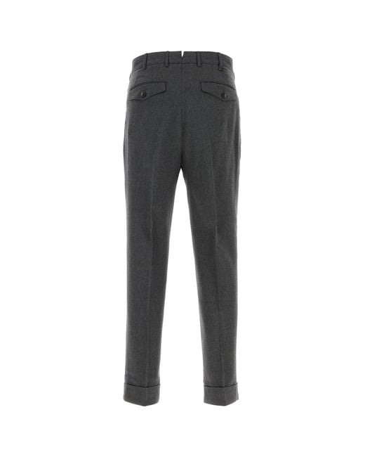 PT Torino Black Dark Grey Cotton Blend Pant for men