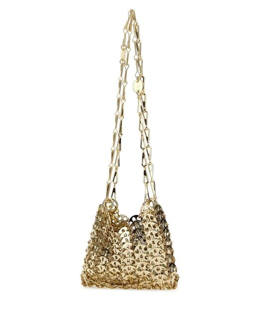 Rabanne Metallic Gold Metal 1969 Nano Shoulder Bag