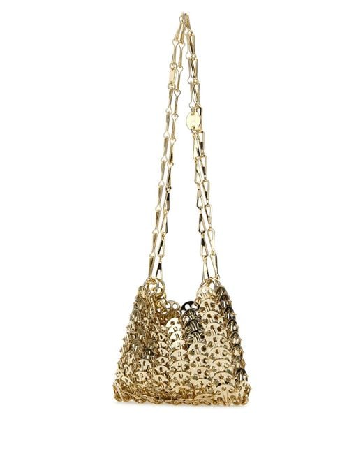Borsa a spalla 1969 nano in metallo oro di Rabanne in Metallic
