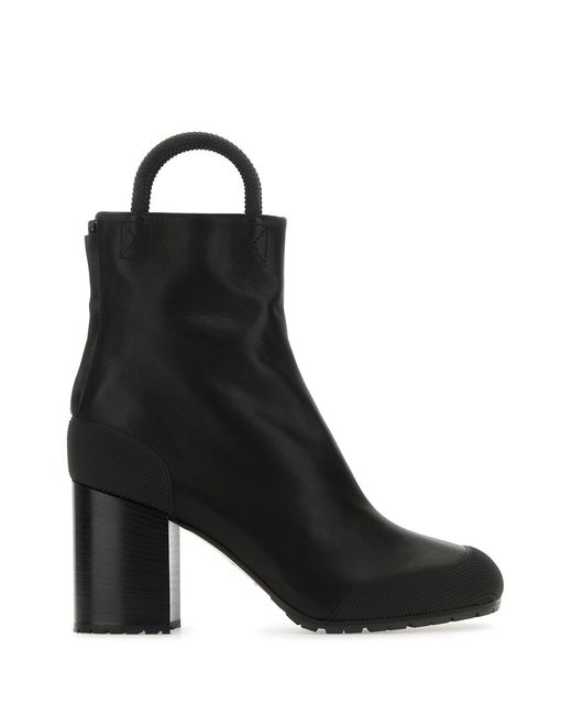 Random Identities Black Leather Ankle Boots for men