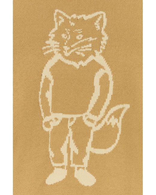 Maison Kitsuné Natural Ochre Cotton Blend Sweater for men
