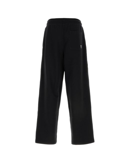 AMI Black Cotton joggers for men