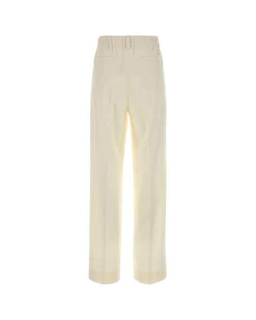 Moncler White Cream Wool Pant