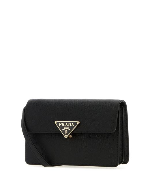 Borsa a tracolla mini in pelle nera di Prada in Black