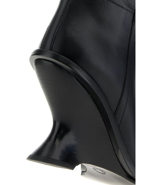 Dries Van Noten Black Leather Boots