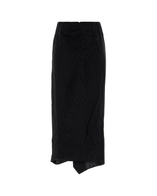 Isabel Marant Black Stretch Silk Breen Skirt