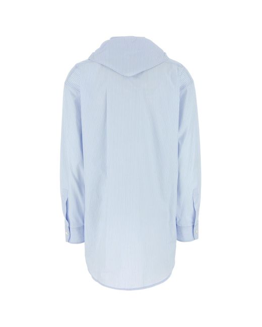 Camicia in popeline ricamato di Miu Miu in Blue