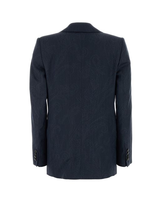 Etro Blue Wool Blazer