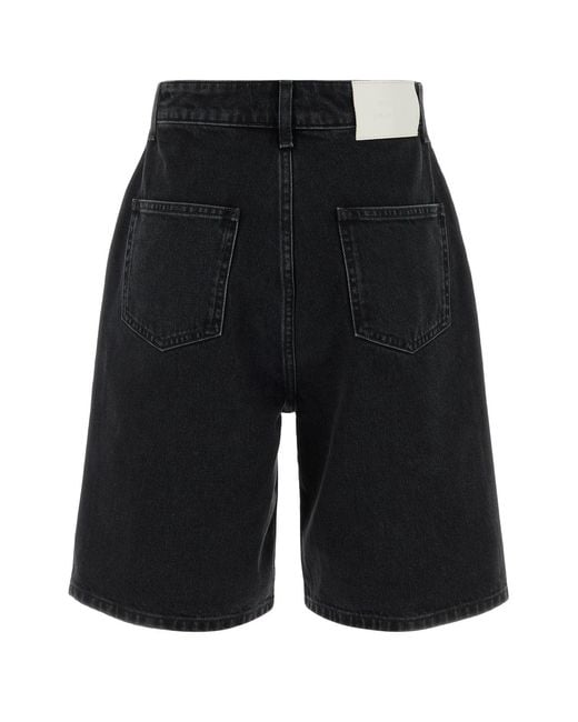 Loulou de Saison Black Denim Isu Bermuda Shorts