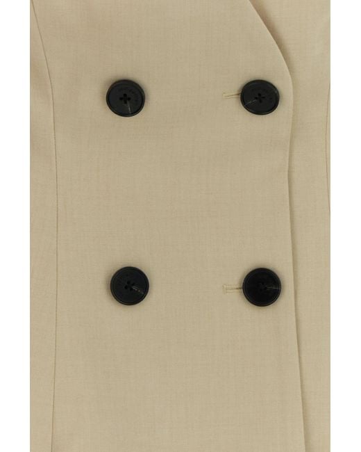 Self-Portrait Natural Beige Stretch Gabardine Dress