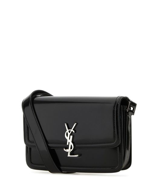 Borsa a tracolla Solferino media in pelle nera di Saint Laurent in Black da Uomo