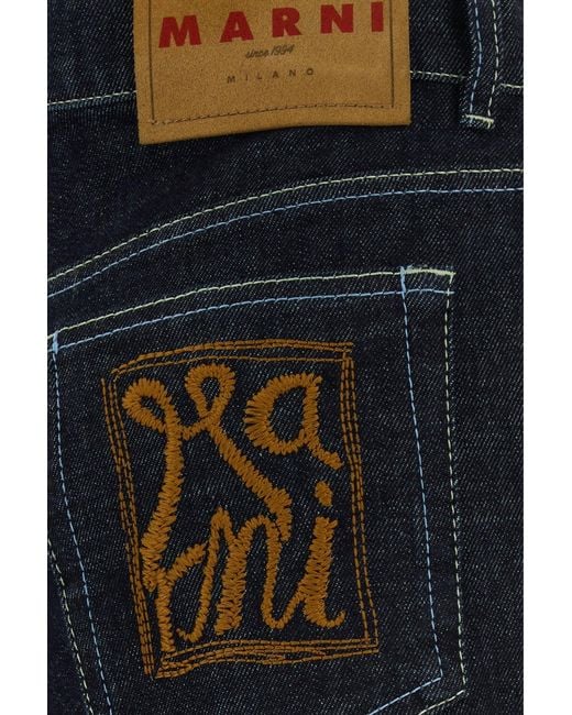 Marni Black Blue Stretch Denim Jeans