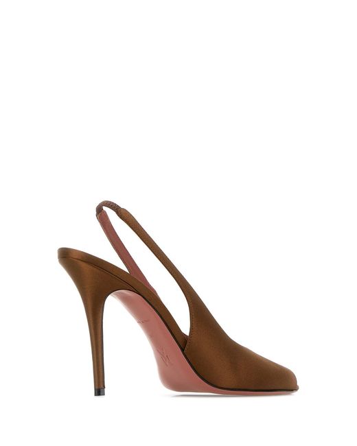 AMINA MUADDI Brown Satin Kristina Sandals