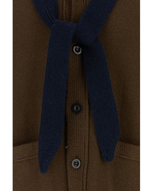 Sacai Brown Wool Cardigan for men