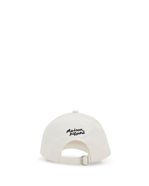 Cappello da baseball in cotone bianco di Maison Kitsuné in White da Uomo