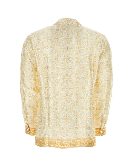 Camicia Pergamen Matonela in raso stampato di Pantamolle in Natural da Uomo