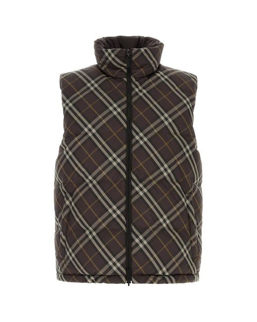 Burberry Black Embroidered Polyester Reversibile Down Jacket for men