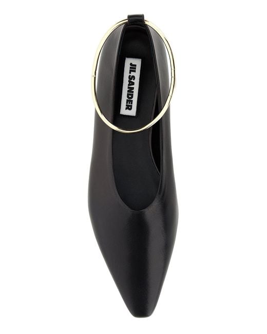 Jil Sander Black Leather Ballerinas