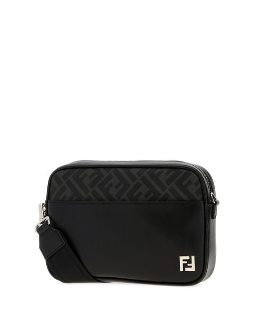 Borsa a tracolla Camera Case in pelle nera di Fendi in Black da Uomo