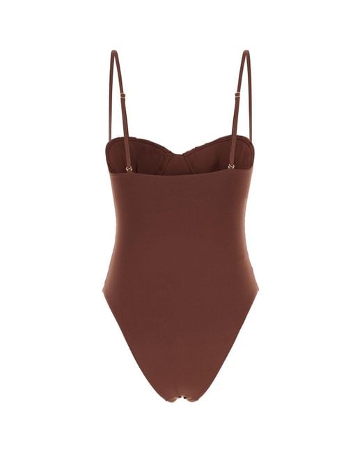 Amotea Brown Stretch Nylon Serena Swimsuit