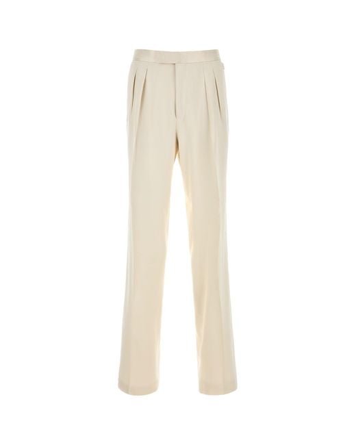 Tom Ford Natural Ivory Satin Pant for men