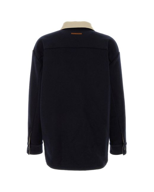 1989 STUDIO Midnight Blue Wool Blend Coat for men