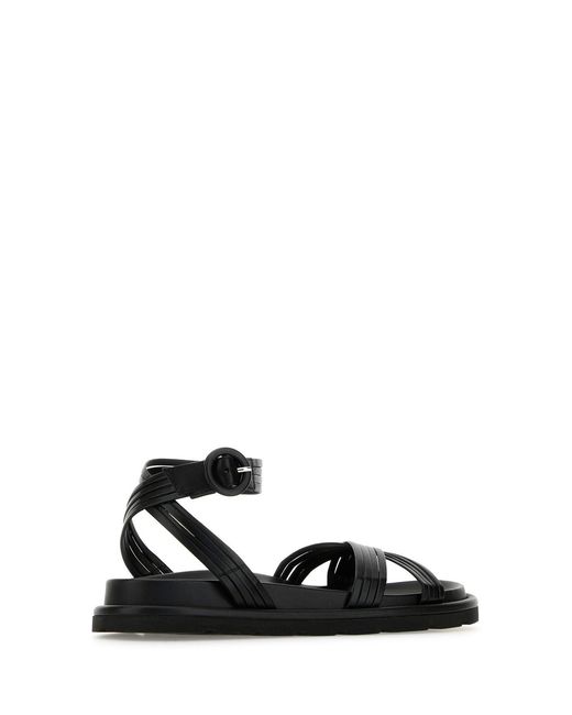 Gianvito Rossi Black Nappa Leather Lianne Sandals