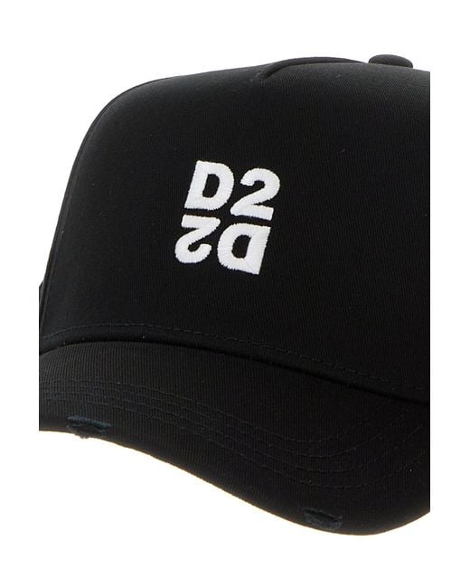 DSquared² Black Cotton Baseball Cap for men