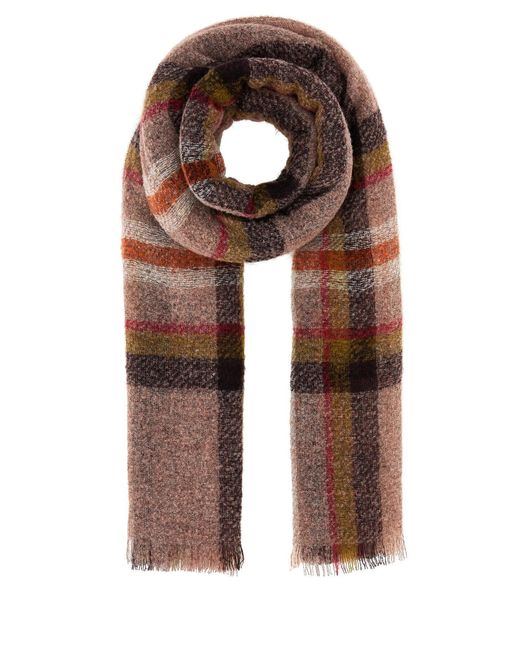 Séfr Brown Embroidered Alpaca Blend Scarf for men