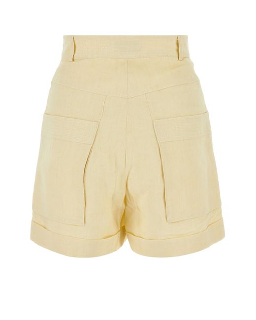 LeKasha Natural Ivory Linen Ashraf Shorts
