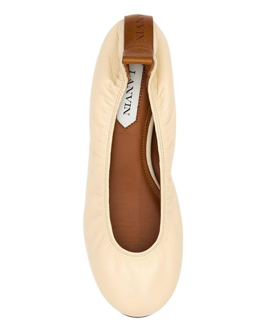 Lanvin Natural Ivory Leather Ballerinas