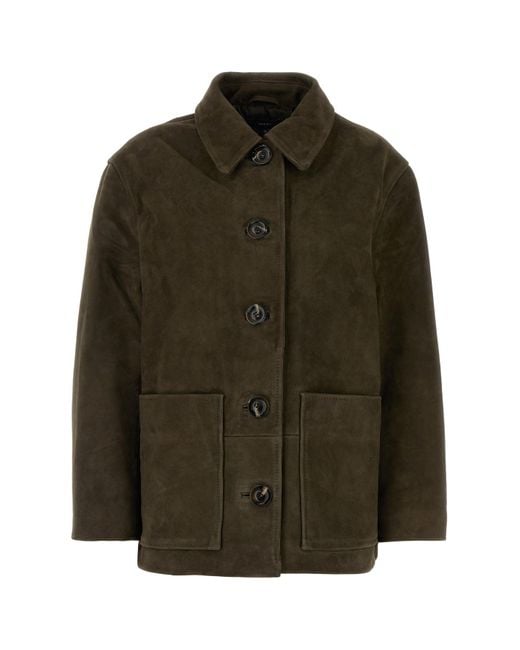 Soeur Olive Green Suede Vincenzo Jacket