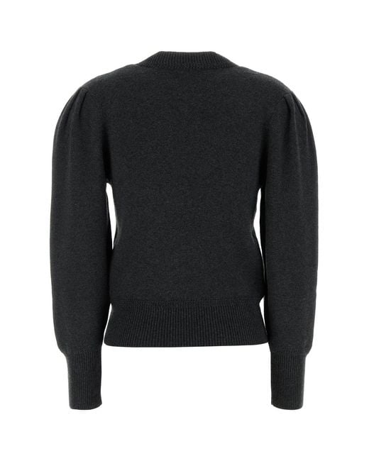 Isabel Marant Black Charcoal Stretch Cotton Blend Kelaya Sweater