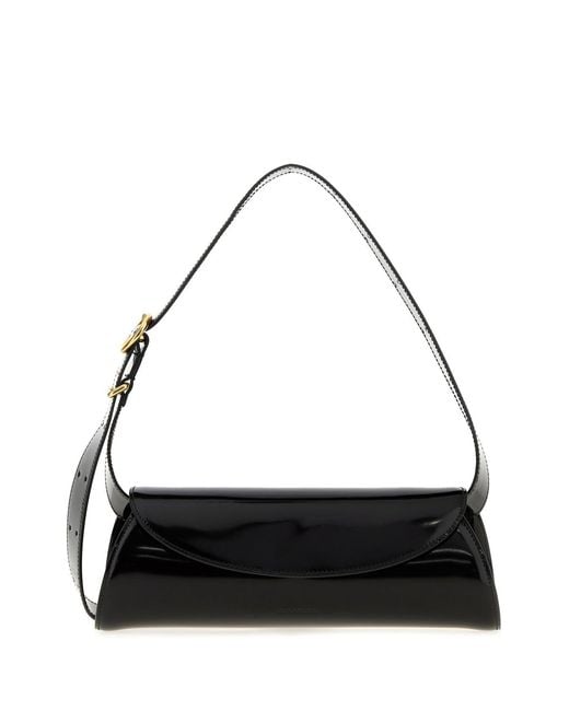 Jil Sander Black Leather Small Cannolo Shoulder Bag