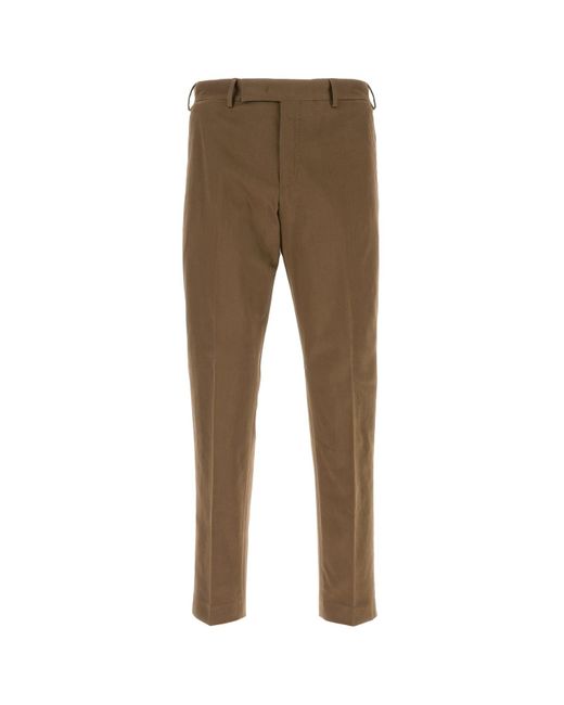 Pantalone in cotone stretch marrone di PT Torino in Natural da Uomo