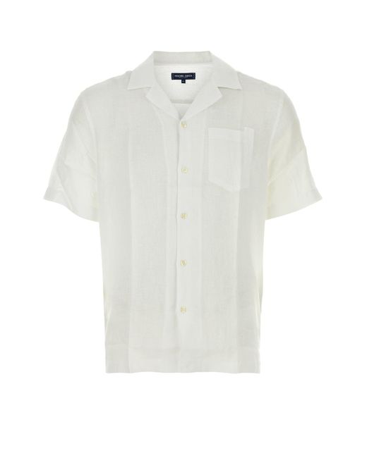 Camicia Angelo in lino bianco di Frescobol Carioca in White da Uomo