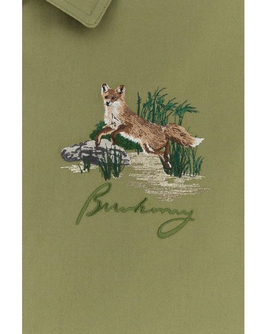 Burberry Green Cotton Jacket for men