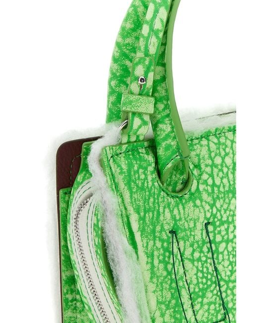 Dentro Green Printed Leather Mini Otto Handbag