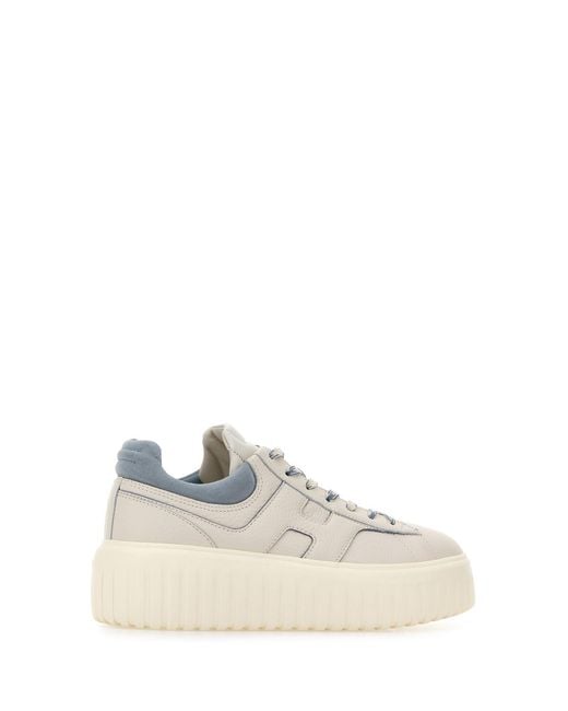 Hogan White Chalk Leather Sneakers