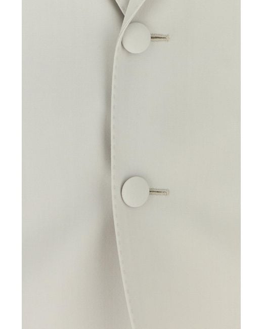 Dolce & Gabbana White Pale Peaked Lapel Blazer for men