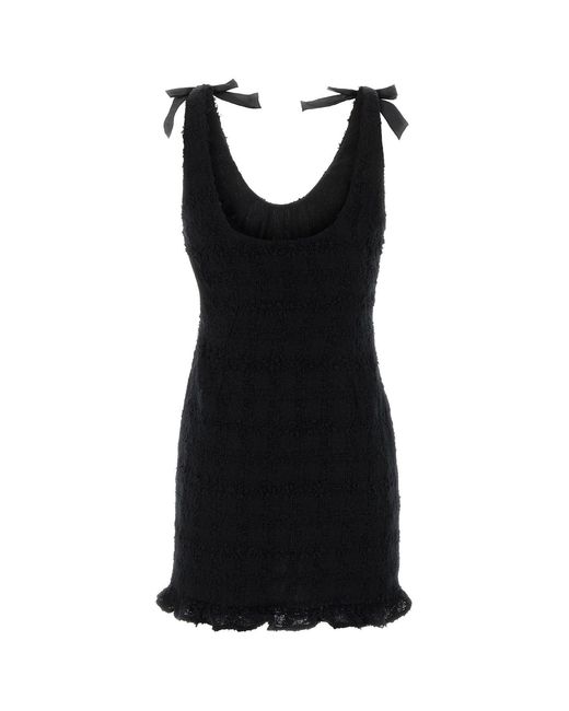 Alessandra Rich Black Bouclé Mini Dress