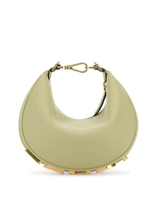 Borsa a mano graphy mini in pelle verde pastello di Fendi in Green
