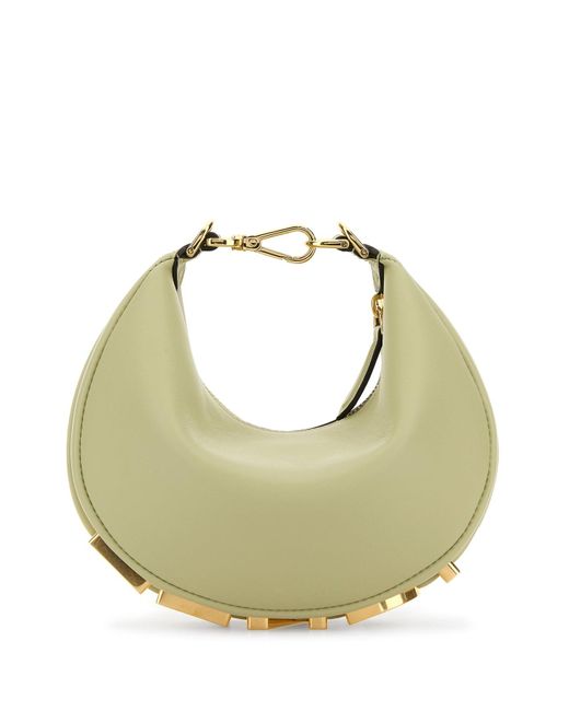 Borsa a mano graphy mini in pelle verde pastello di Fendi in Green
