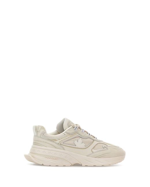 DSquared² White Dsquared Chalk Mesh And Leather Sprinter Sneakers for men