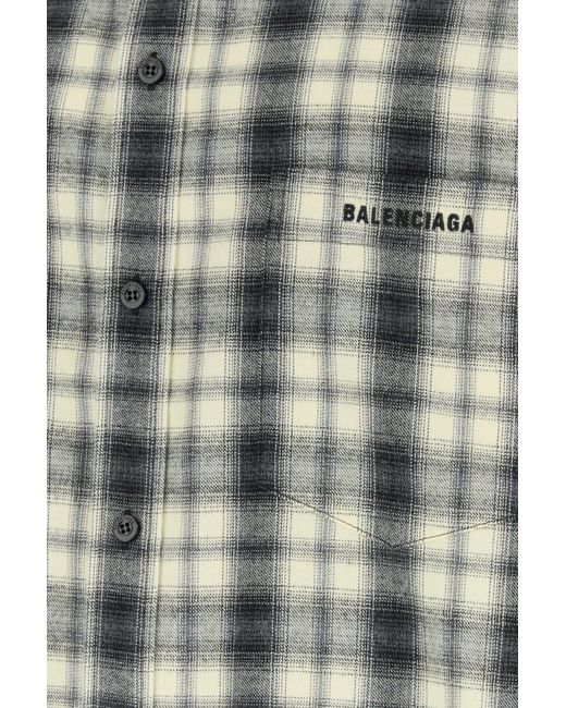 Balenciaga Multicolor Embroidered Flannel Shirt for men
