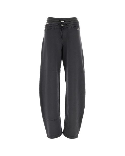 The Attico Black Dark Grey Cotton joggers