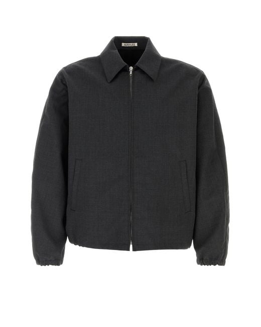 Auralee Black Charcoal Wool Jacket for men