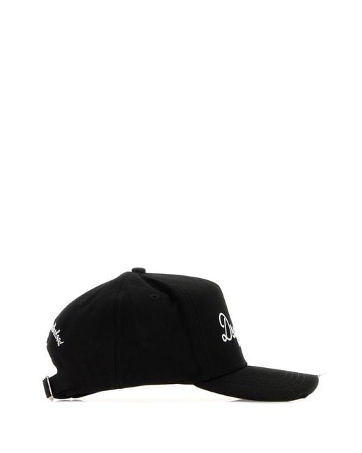 DSquared² Black Cotton Baseball Cap for men