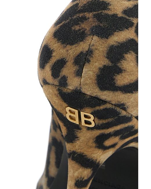 Balenciaga Black Printed Suede Avenue Sock Pumps