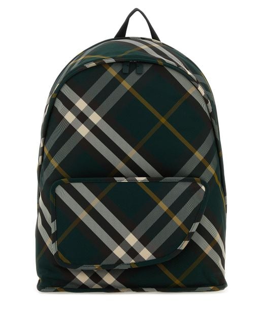 Burberry Green Printed Nylon Shield Backpack for men